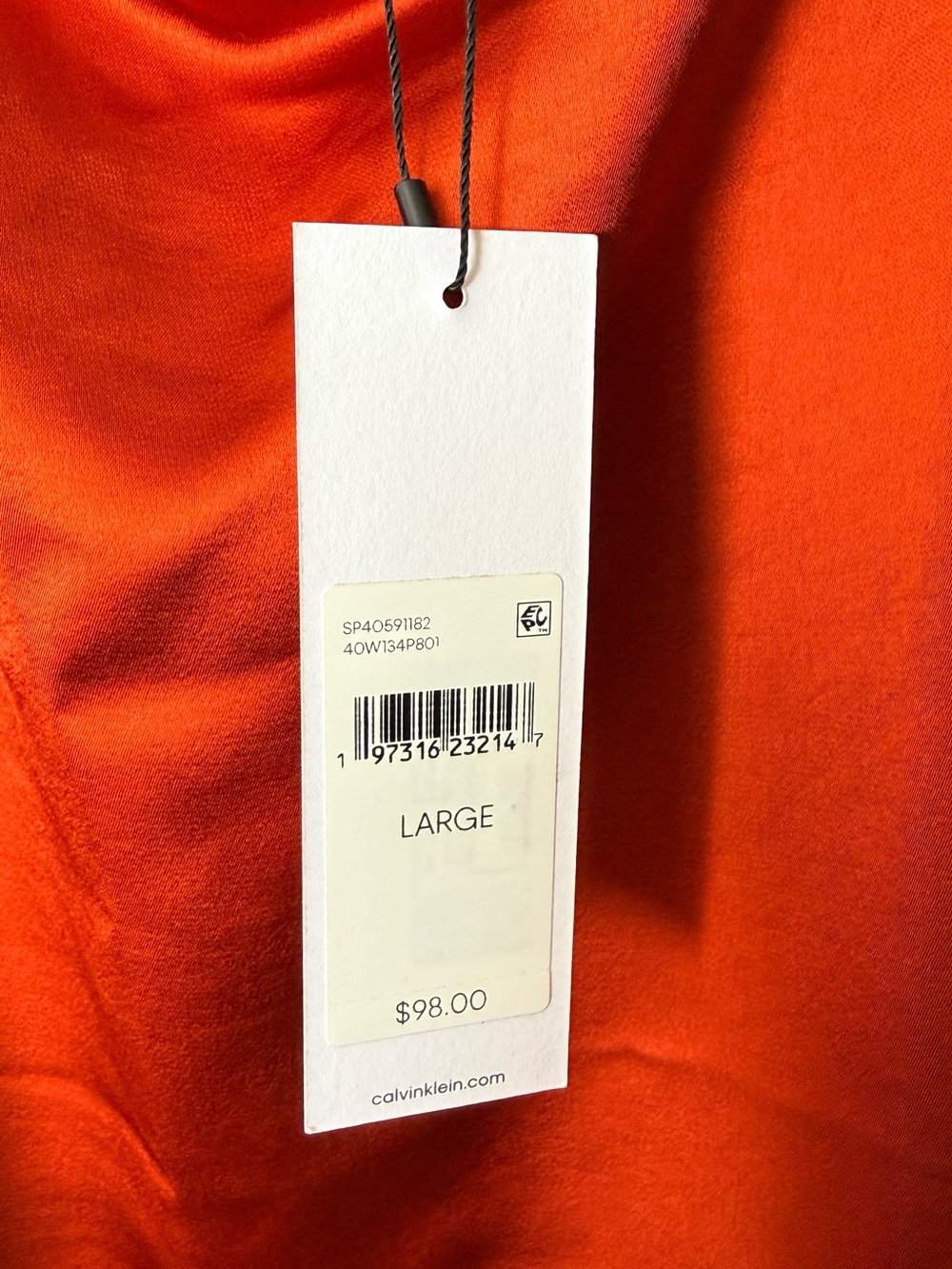 CALVIN KLEIN Burnt Orange Spaghetti Strap Maxi Slip Dress - Picture 3 of 8